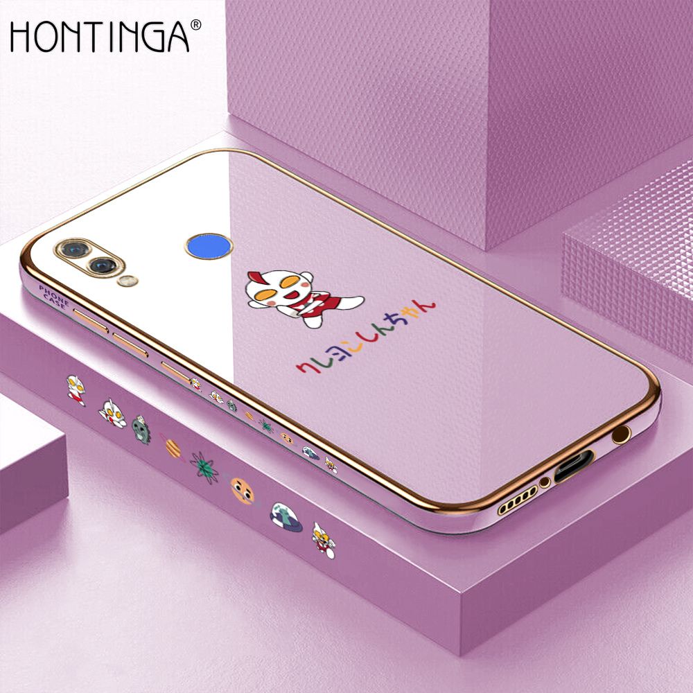 Hontinga for Huawei Nova 3 Case Luxury 6D Plating Soft Casing Silicone Square Frame Phone Cover Shiny Bling Side Print Cartoon Childhood Memories Cases