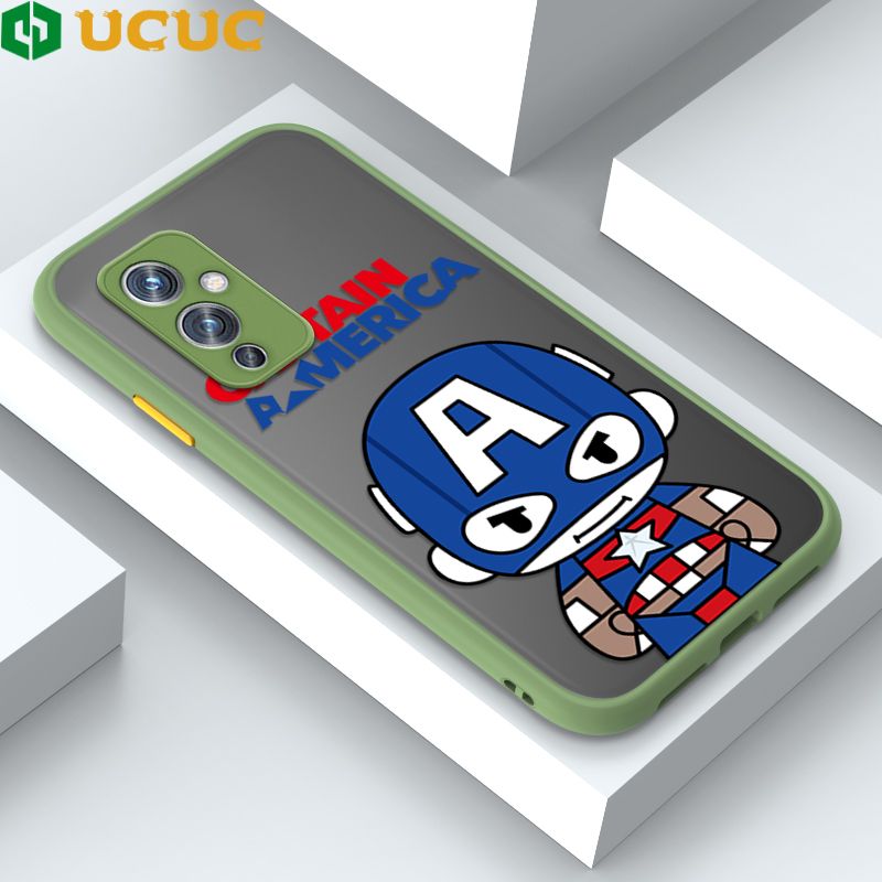 UCUC for OnePlus 9 Back Cover Captain America Frosted Transparent Hard Phone Case Thin Shockproof Full Cover Camera Protect Case