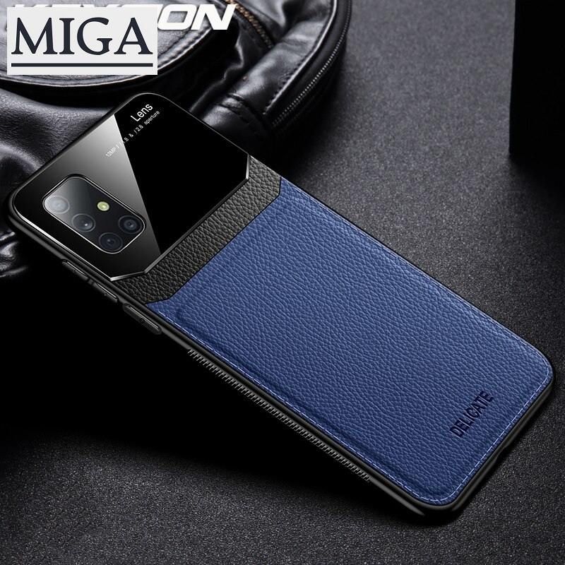 Shockproof Case for Samsung A71 A51 A70 A50 A20 A10 Leather Mirror Tempered Glass Phone Back Cover For Galaxy A50S A30 S