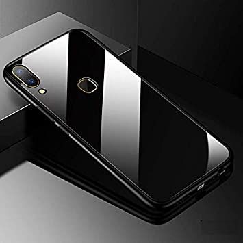 Vivo V9 / Y85 Luxury Scratchproof TPU Bumper Tempered Glass Case Back Cover