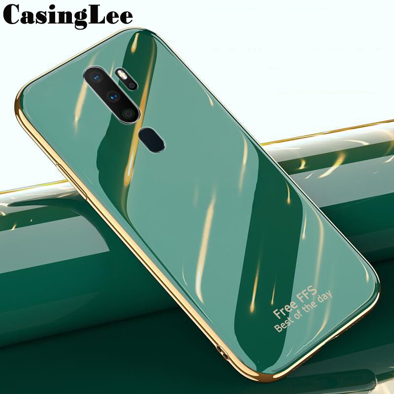 Casinglee For OPPO A9 2020 Back Cover Silicone Soft Cases Electroplated Avocado Green Glitter Full Protector Cases OPPO A9 2020 Case