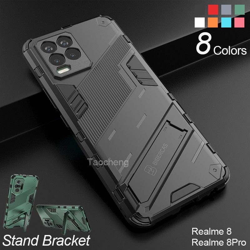 Realme 8 Pro 8Pro Realme8 Realme8Pro Phone Case Hard Fashion Armor Shockproof Casing Soft Stand Holder Bracket Back Cover Camera Protection
