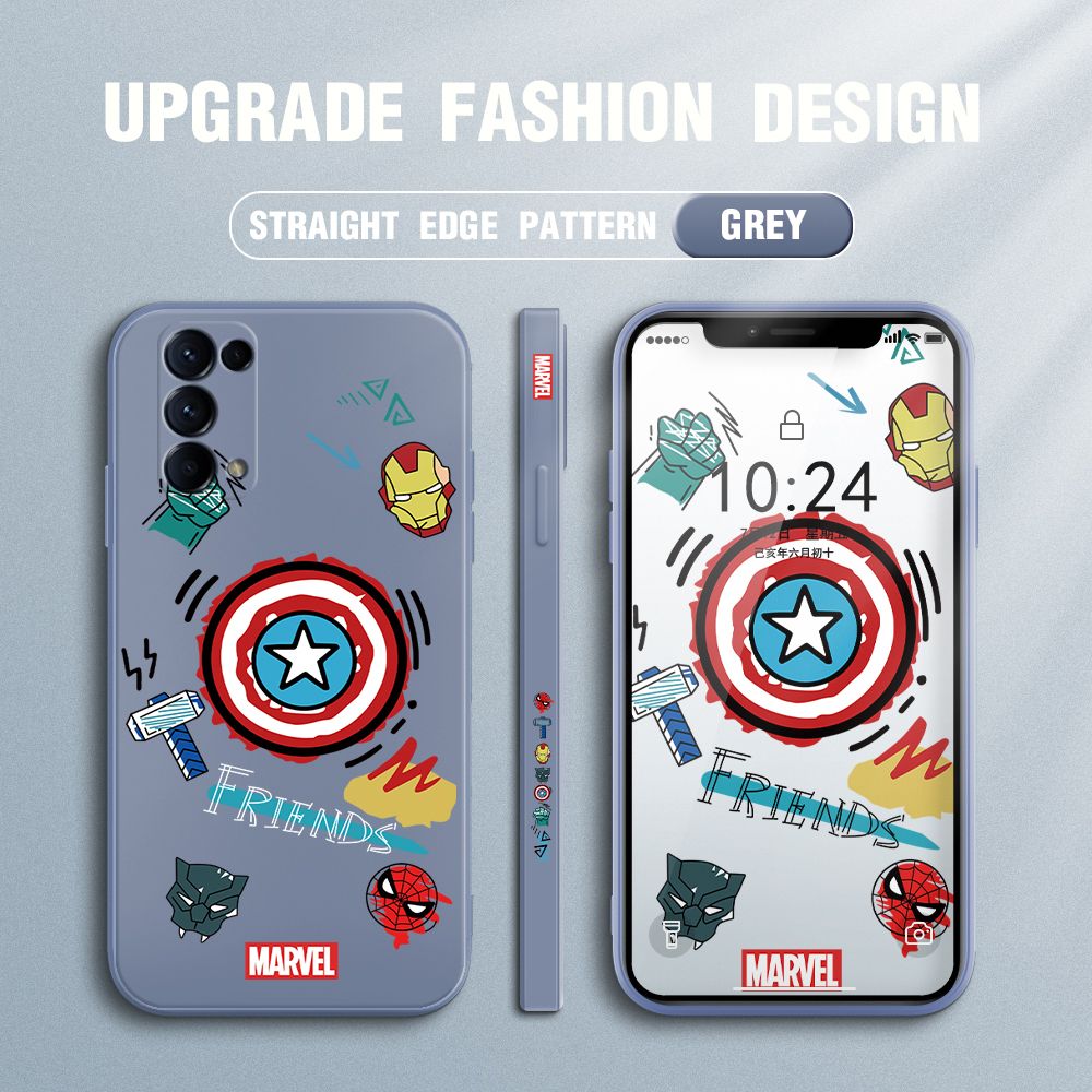 UCUC for OPPO Reno5 4G / Reno 5 5G Back Cover Creative Shield Ultra Thin Soft Luxury Square Multicolor Liquid Silicone Phone Case