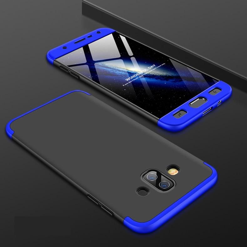 Samsung J7 Duo 360 Degree GKK Phone Back Cover - Black & Blue