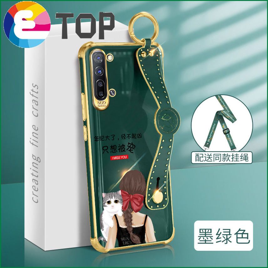 Suitable for opporeno3 mobile phone shell diagonal strap lanyard reno3pro just want to be petted wrist strap protective sleeve tide