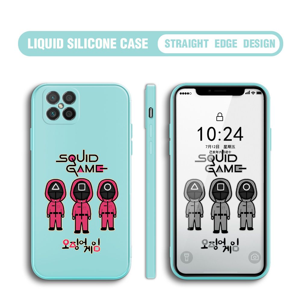 Jizetin for Huawei Nova 8 SE Case Trend Cartoon Korean Squid Phone Cover Liquid Silicone Case Phone Protective Case