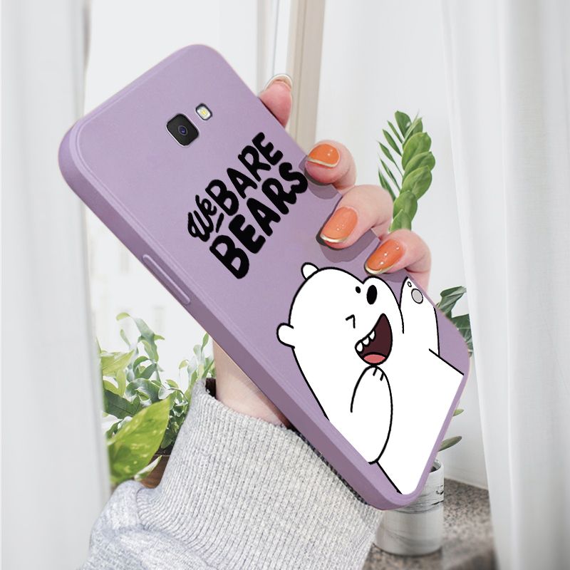AMORVOR for Samsung Galaxy J7 Prime Back Cover Cartoon Cute Panda Side design Soft Case Liquid Silicone Phone Cases