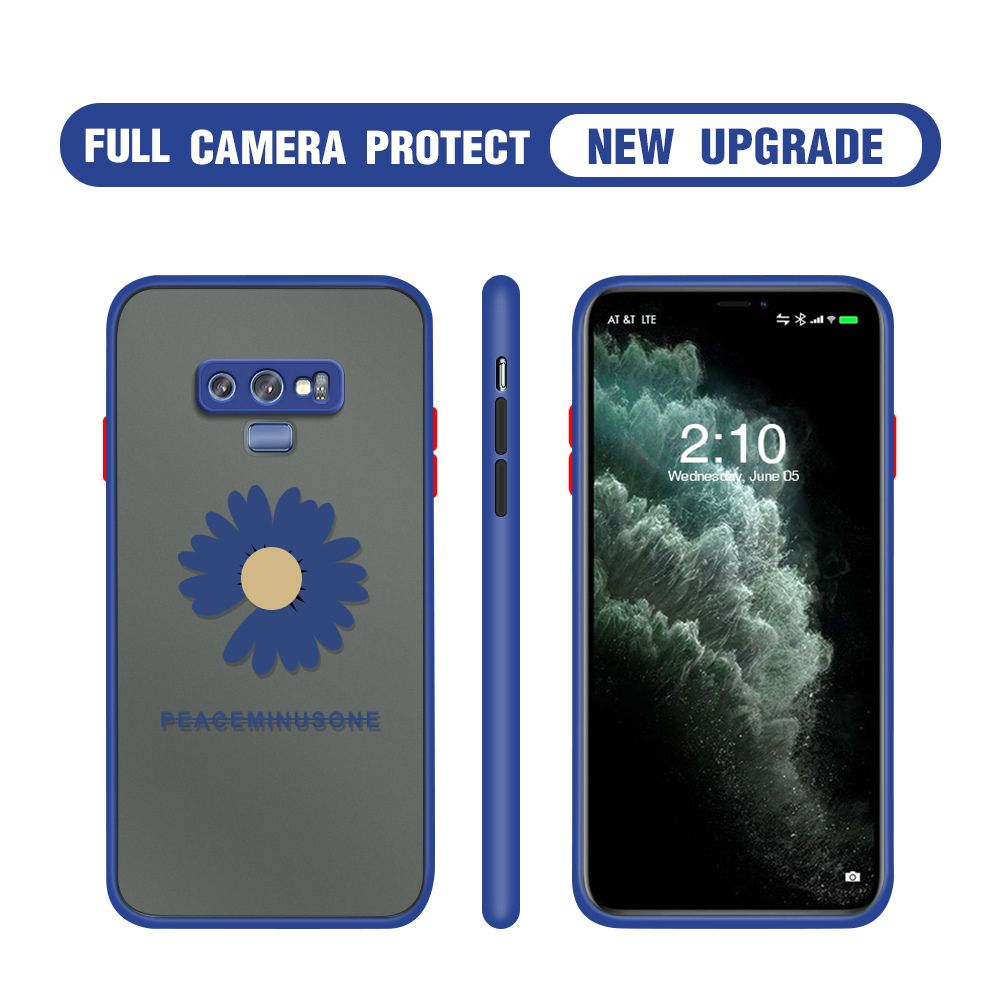 Hontinga for Samsung Note 9 Case Daisy Flower Cover Camera Shockproof Protection Case Edge Frosted Transparent Phone Cover