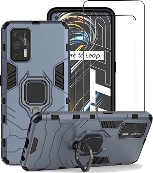 For Realme GT 5G Luxury Iron Man Hard Armor and Soft Silicone TPU Frame Phone Back Cover case