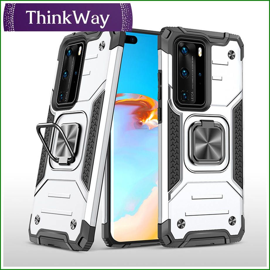 Shell with bracket magnetic ring bracket double layer shockproof back cover shell For Huawei P30 Lite/Nova4E & Huawei P40 Lite/Nova6 SE