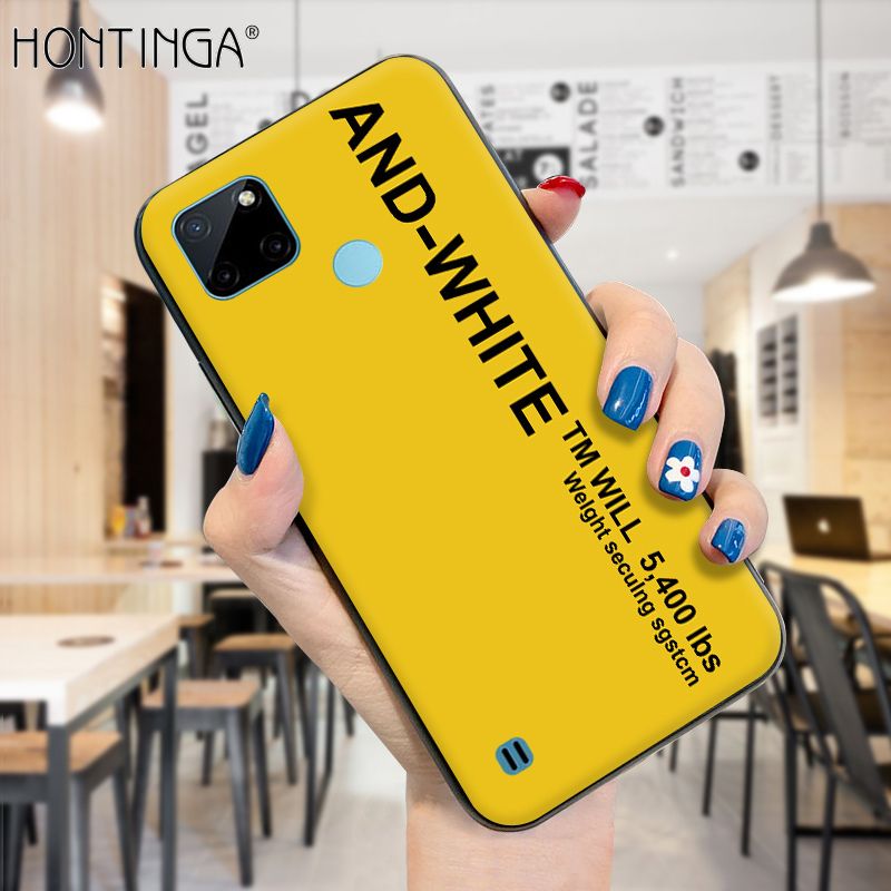Hontinga for Realme C25Y Case Simple Generous Clean Color Girls Boys Cases Shockproof Soft Silicone TPU Phone Cover