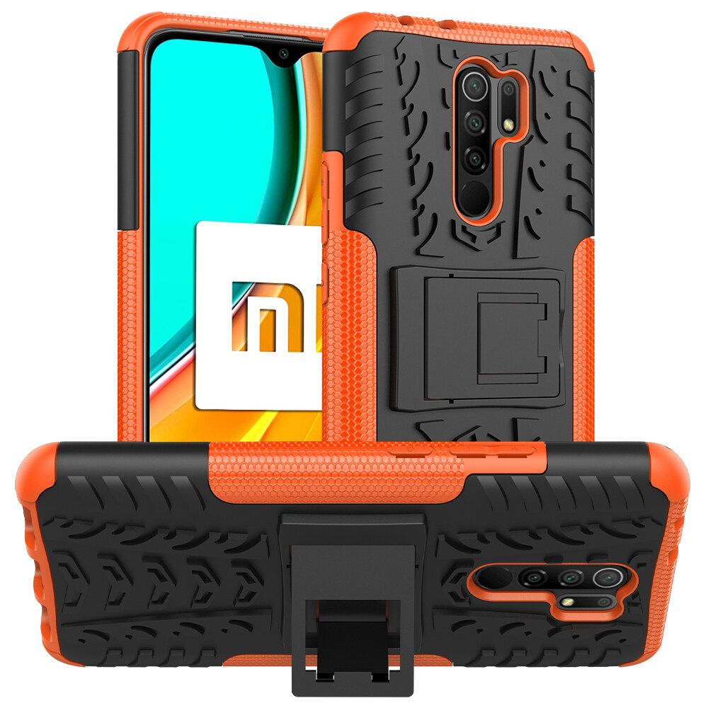 For Xiaomi Redmi 9 Dual Layer Heavy Duty Armor Tough Hybrid Shockproof Stand Protective Case Cover
