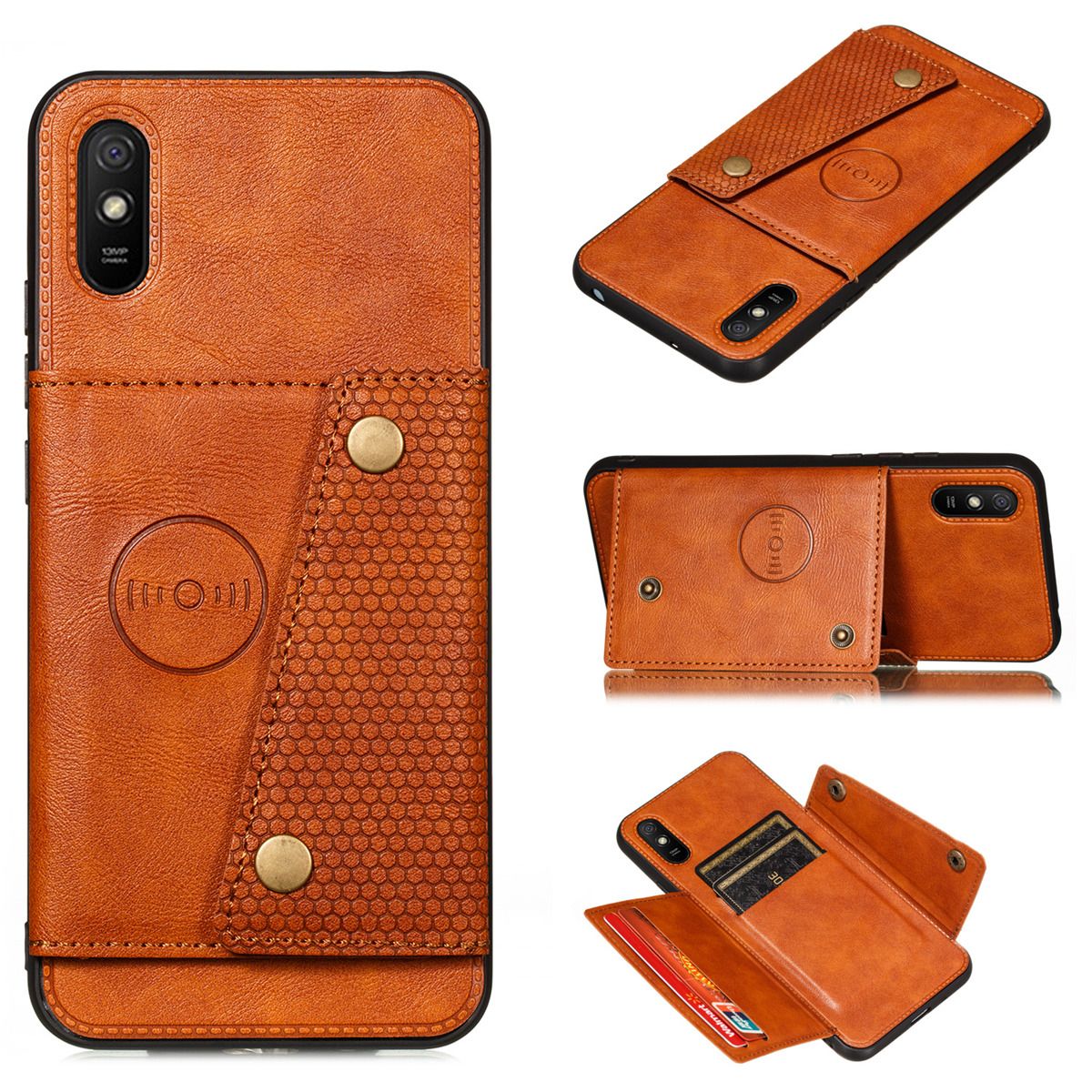 For Xiaomi 11 Leather Case Multiple Folio Flip Wallet Back Case Cover Shell, Can work with Magnetic Car Mount casing