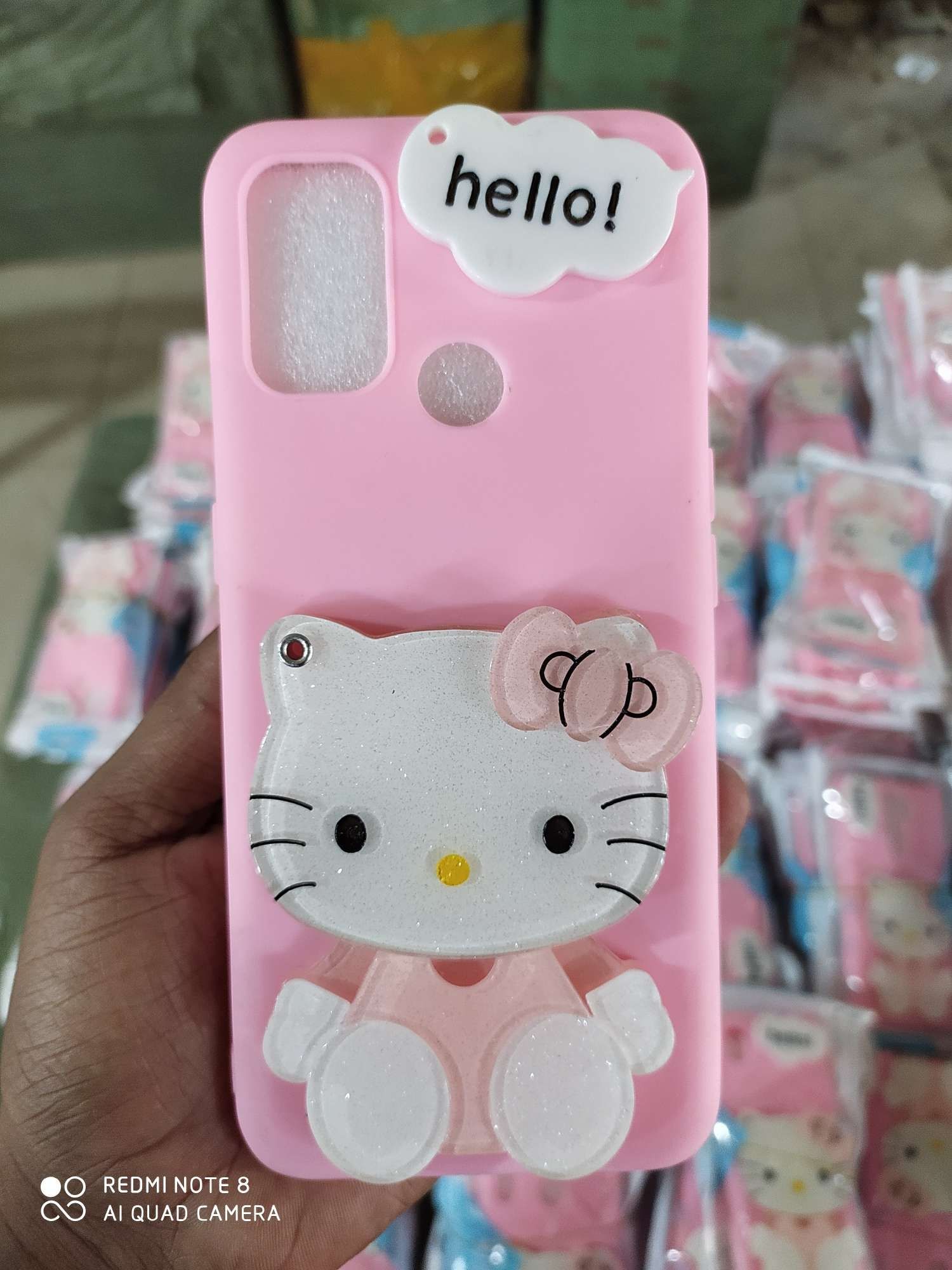 Oppo A33 2020 / Oppo A53 2020 Mirror Card Girls Stylish Soft Bake Cover Mirror Hello Kitty Luxury Silicone Phone Case For Oppo A33 2020 / Oppo A53 2020 Back Cover