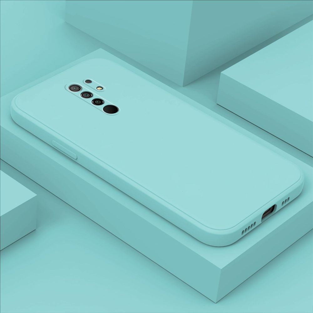 Hontinga for Xiaomi Redmi 9 Case Thin Soft Luxury Square Liquid Silicone Phone Case Candy Cover