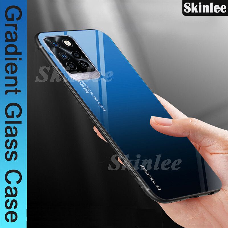 Phone Case Infinix Note 10 Pro Tempered Glass Protector Cases for Infinix Note10 Pro Phone Cover Cases Aurora Mirror Back Cover