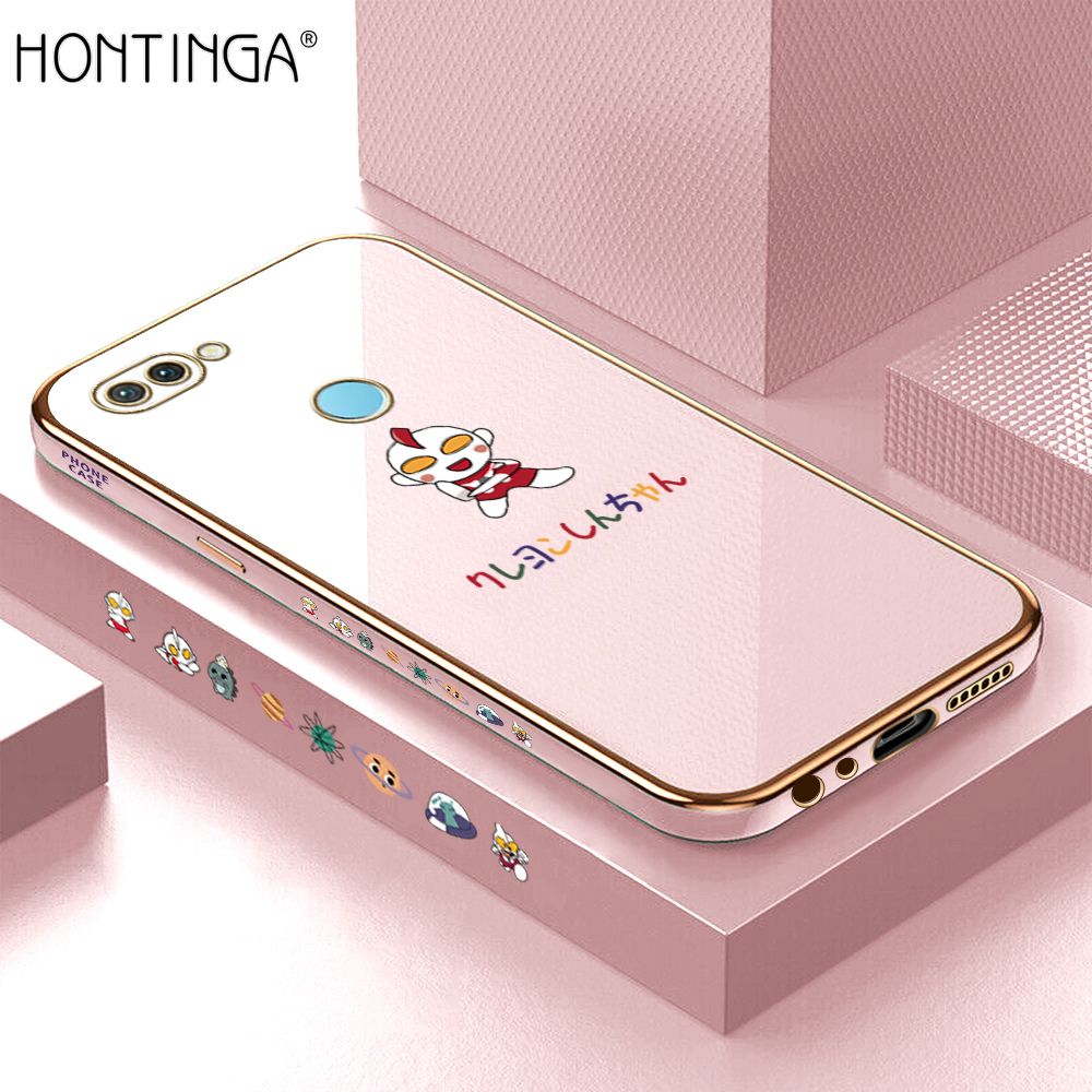 Hontinga for OPPO F9 / F9 Pro / Realme 2 Pro / U1 Case Luxury 6D Plating Cartoon Anime Hero Side Pattern Soft Back Cover Silicone Square Phone Cases