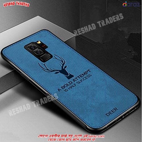Samsung Galaxy S9+ / Samsung Galaxy S9 plus - h Reshad Traders Slim Hybrid Soft Back Cover with Fabric Deer Design Canvas casing Stripe Waterproof Case - Phone Back Cover - মোবাইল ফোন - Phone