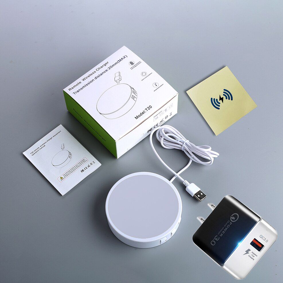 20mm Qi Invisible Wireless Charger Table Charging Pad Furniture Desktop Desk Embedded for iPhone 11Pro XS Samsung S20 S10