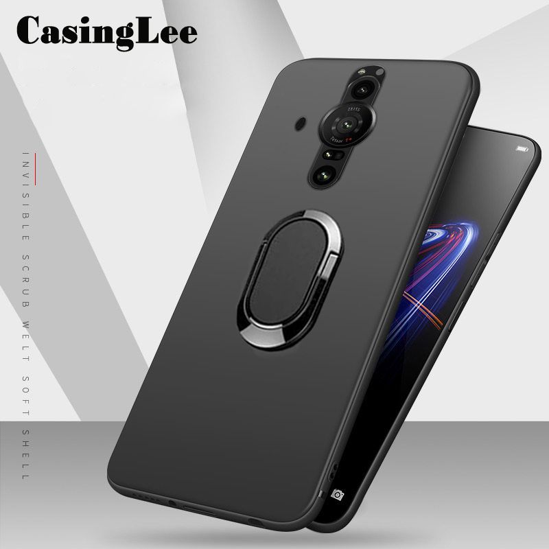 Casinglee For Sony Xperia Pro-i Case Soft matte full Protector Shockproof Car Magnetic Holder Ring Phone Cover Sony Xperia Pro i Phone cases For girls and Boys