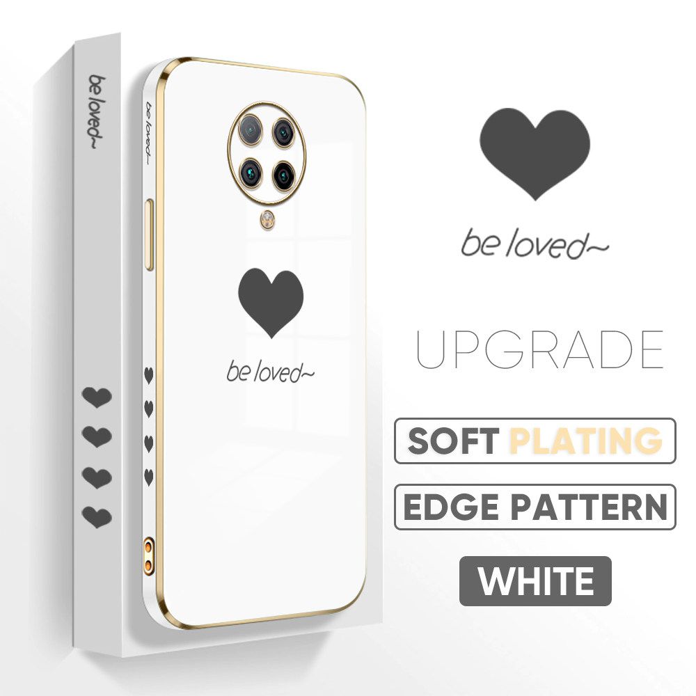 TA for Redmi K30 Pro / Xiaomi Poco F2 Pro / Pocophone F2 Pro Back Cover + Free Lanyard Simple Love Luxury 6D Plating Case Side Pattern Soft Silicone Square Phone Cases