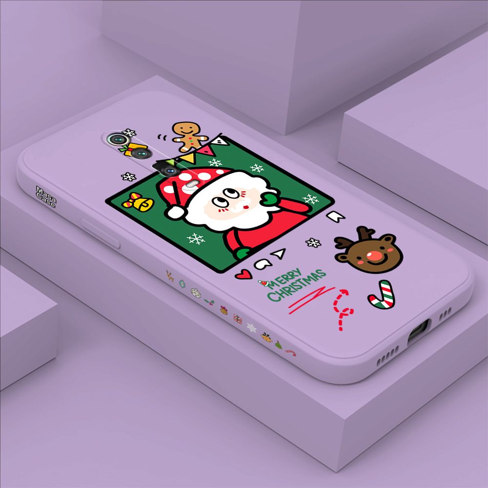 ZeroQiQi for Redmi K20 Case Santa Claus Christmas Gifts Side Printing Cases Soft Liquid Silicone Phone Cover