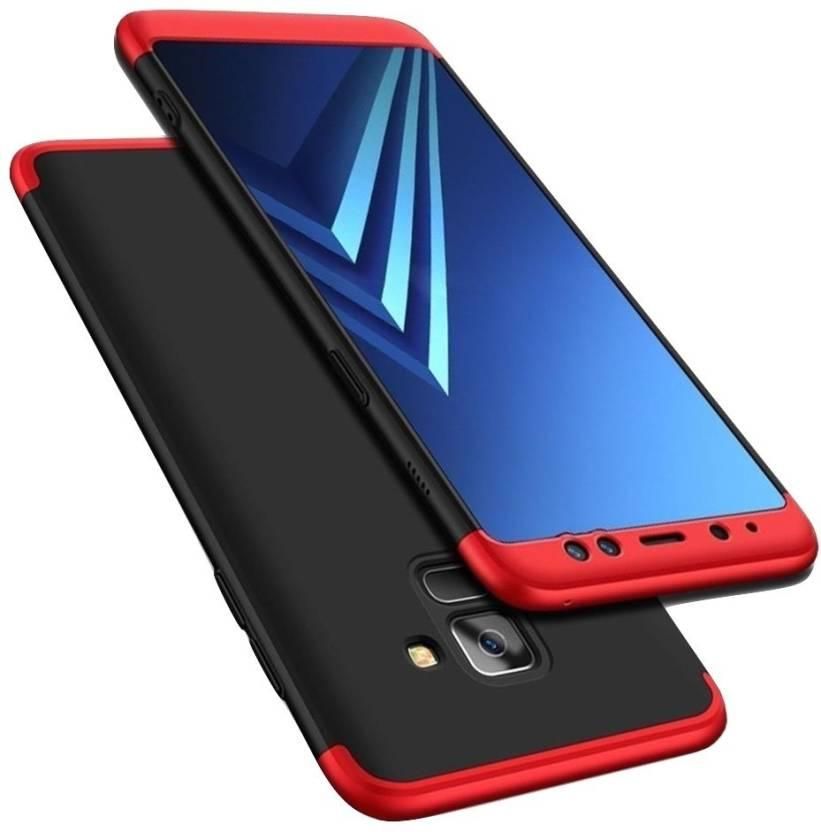 Samsung A8 (2018) 360 Degree Back Cover - Red And Black
