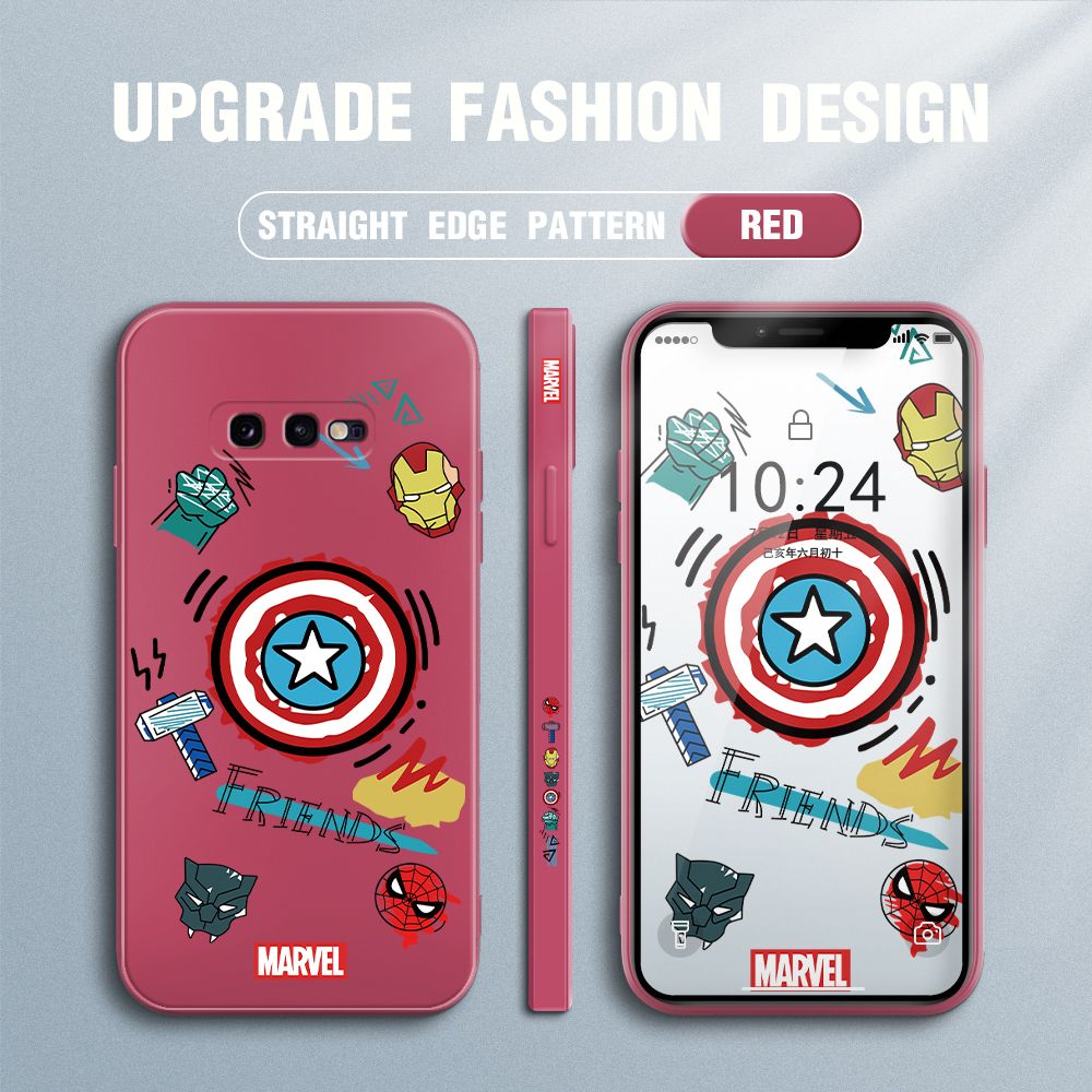 UCUC for Samsung Galaxy S10E Back Cover Creative Shield Ultra Thin Soft Luxury Square Multicolor Liquid Silicone Phone Case