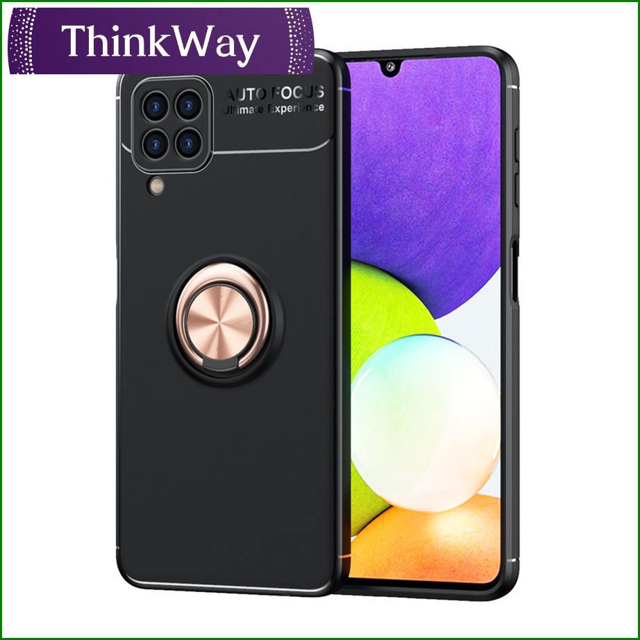 Soft TPU, Scratch Resistant, 360 Degree Rotating Ring Stand, Back Case Cover For Samsung A22 4G/M32 International Version & Samsung M32 4G India version 9.3mm thick