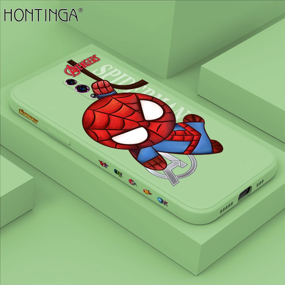 Hontinga for OPPO Reno Case Side Design Cartoon Little Spider Back Cover Soft Square Edge Pattern Liquid Silicone Trend Phone Cases