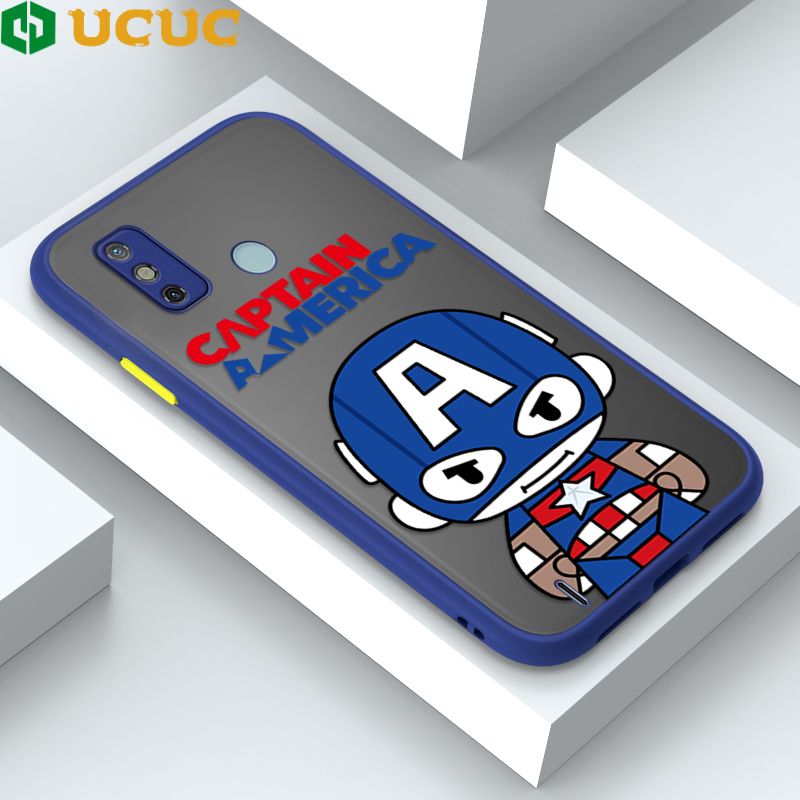 UCUC for Tecno Spark 6 Go / Tecno Spark Go 2020 Back Cover Captain America Frosted Transparent Hard Phone Case Thin Shockproof Full Cover Camera Protect Case