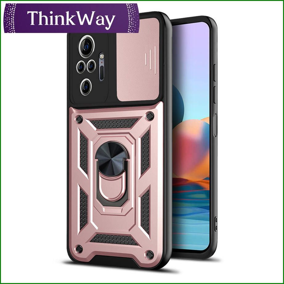 Phone Case Shockproof Armor Push Pull Camera Protection Casing Magnetic Ring Stand Cover  For Redmi 10/Redmi 10 Prime/Redmi Note11 4G & Xiaomi 11T/Xiaomi 11T Pro