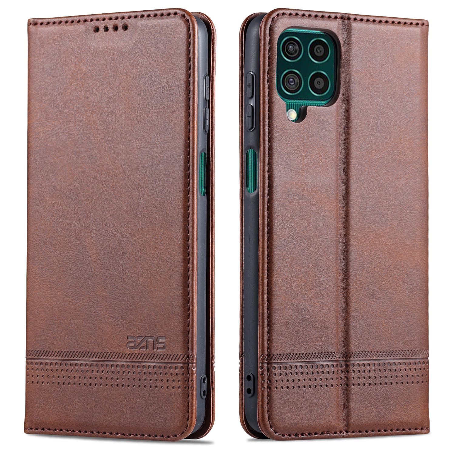 Leather Case for Samsung Galaxy M62/F62 Vintage Flip Wallet Card Slots Magnetic Closure TPU Inner Stand Cover