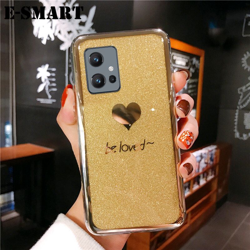 Phone Case VIVO Y75 5G Back Fashion Couple Cases Bling Gold Glitter Be Loved Soft Silicone Protector Cover VIVO Y75 5G Case