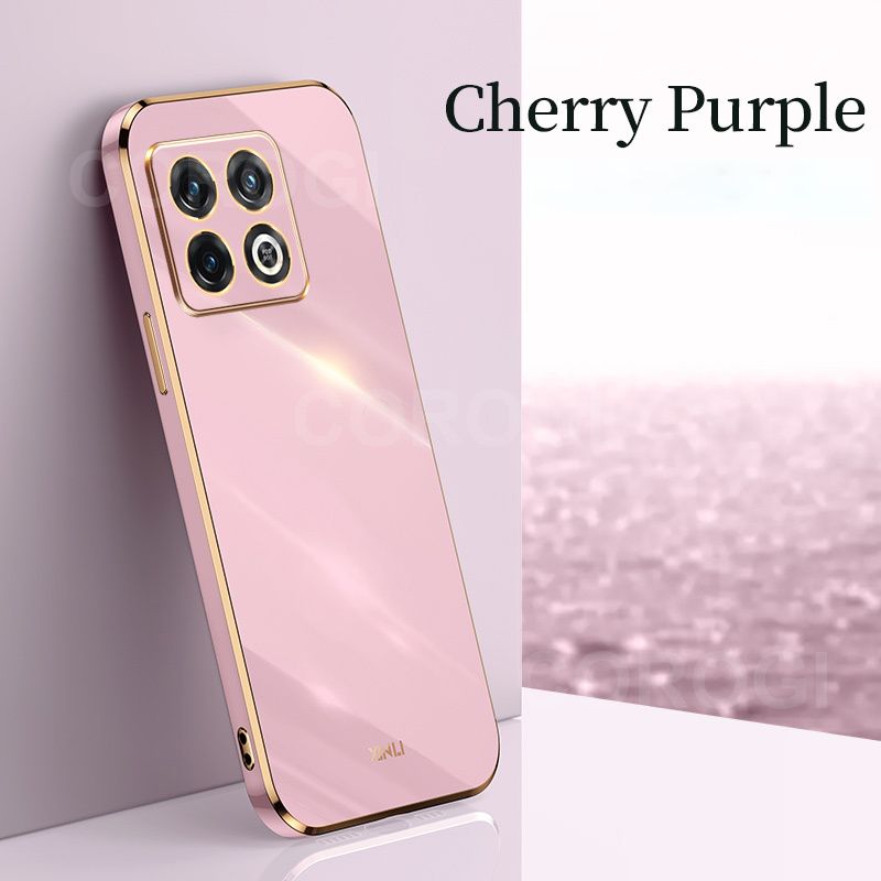 For OnePlus 10 Pro Back Cover Fashion Shiny Plating Square Bumper Camera Protection Case Soft Silicone Shockproof Protective Mobile Phone Cases