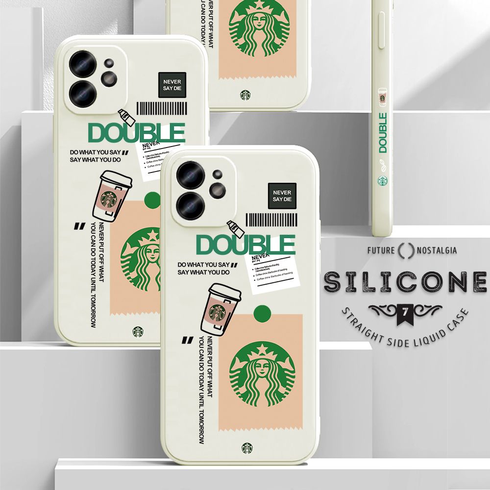Jizetin for OPPO F11 Back Cover Creative Coffee Brand Side Design Liquid Silicone Phone Case Soft Full Camera Protect Phone Cases