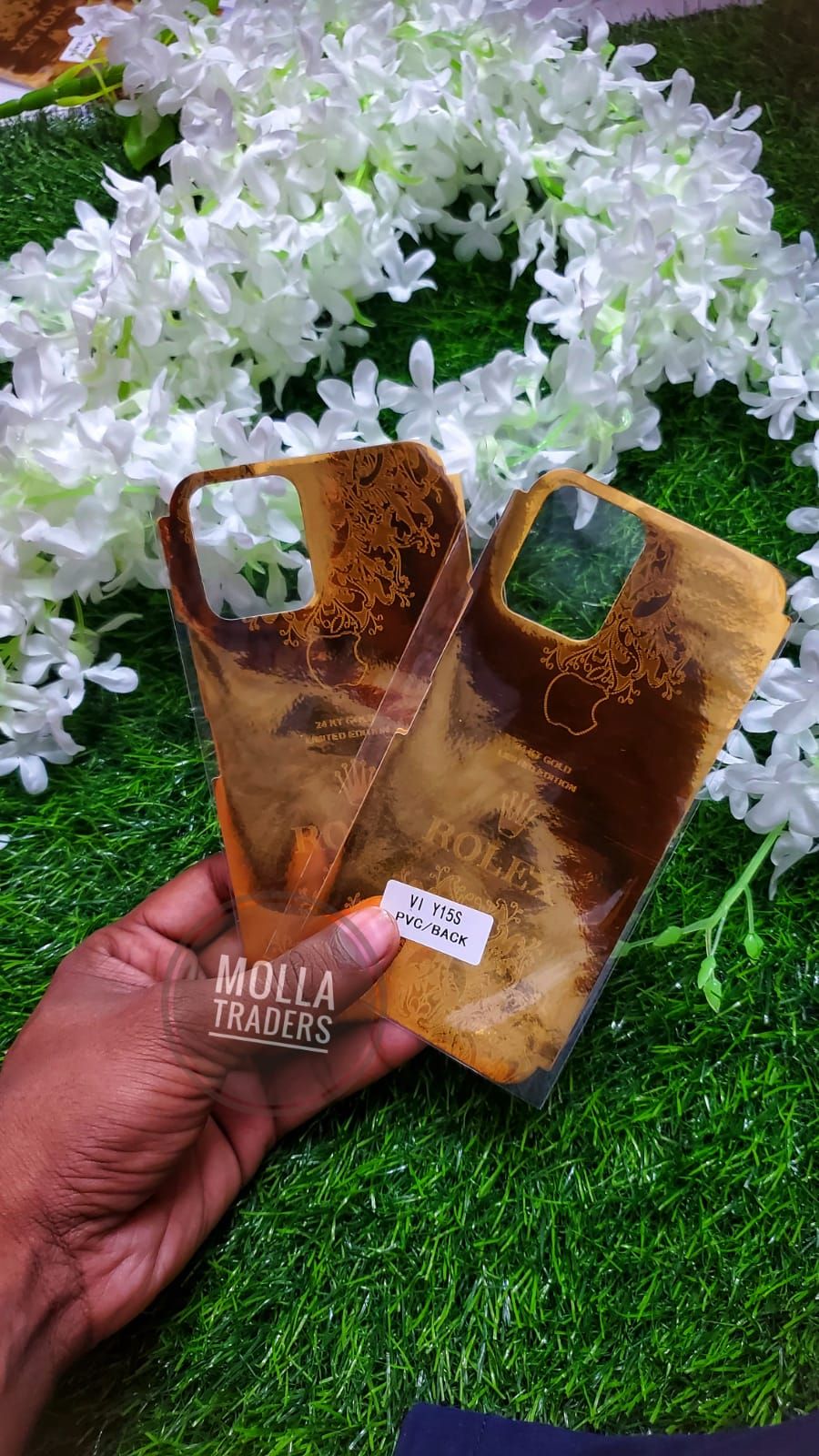 For Vivo Y15s Mobile Back sticker {24K limited gold edition Rol.ex sticker }
