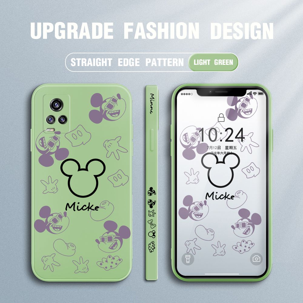 FHKL for Vivo V20 / V20 2021 Back Cover Mickey Print Side design Soft Case Multicolor Liquid Silicone Phone Cases