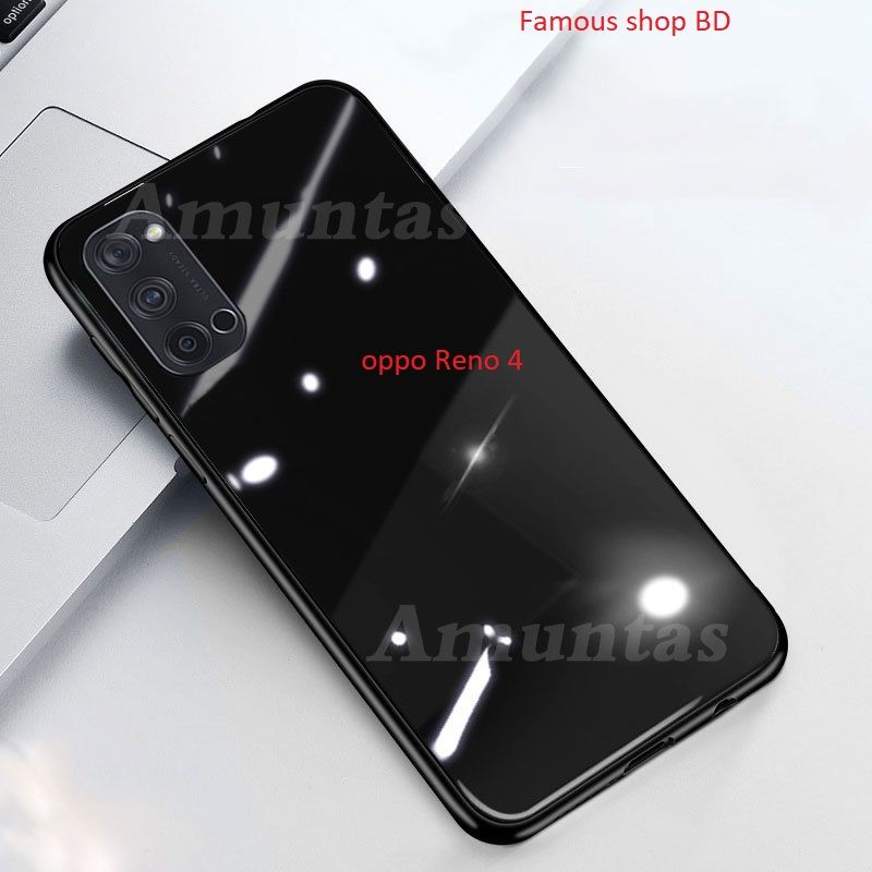 oppo Reno 4 Case “HONG KONG Design” Tempered Glass Protector Casing - মোবাইল ফোন - Phone