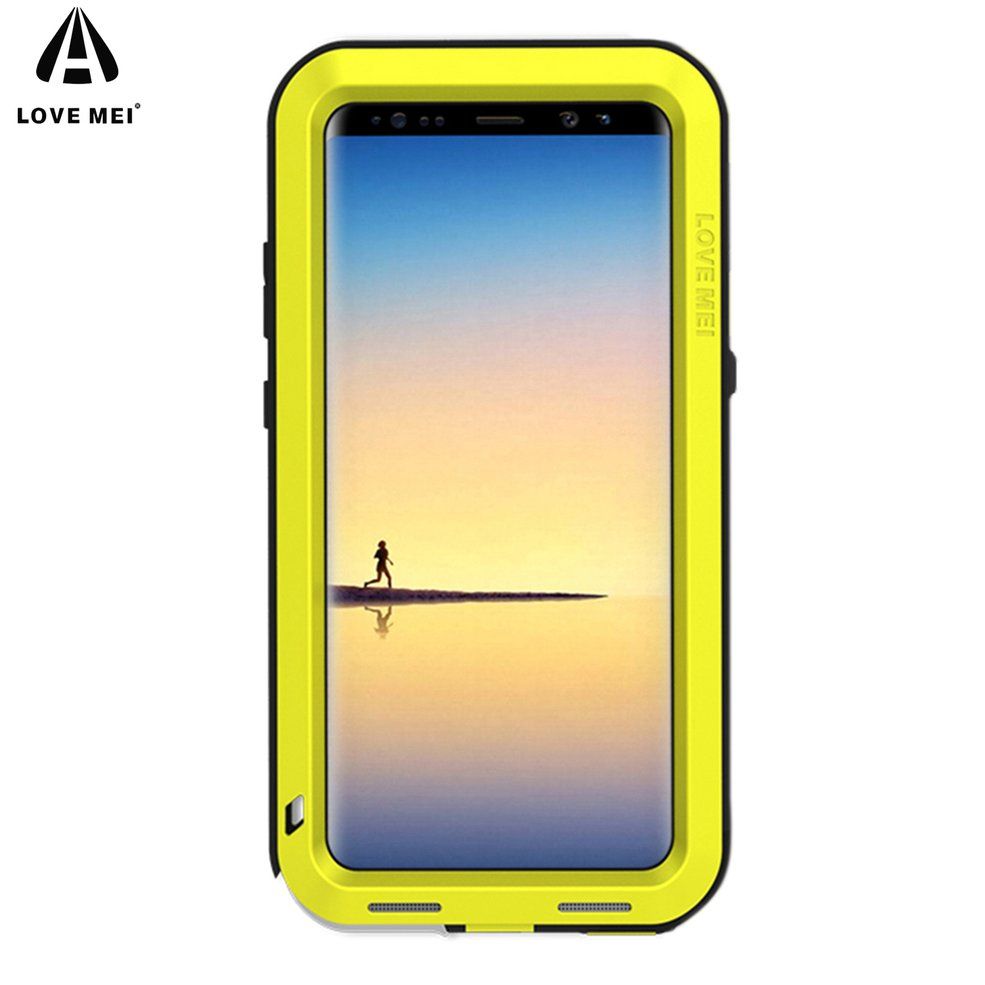 LOVE MEI POWERFUL For Galaxy Note 8 Protective Case Metal Shell Shockproof-Yellow