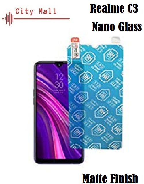Realme C3  Screen Protector Tempered Nano Glass 9H (Matte Finish) Nano Flexible Matte Glass Screen Protector Film- Clear