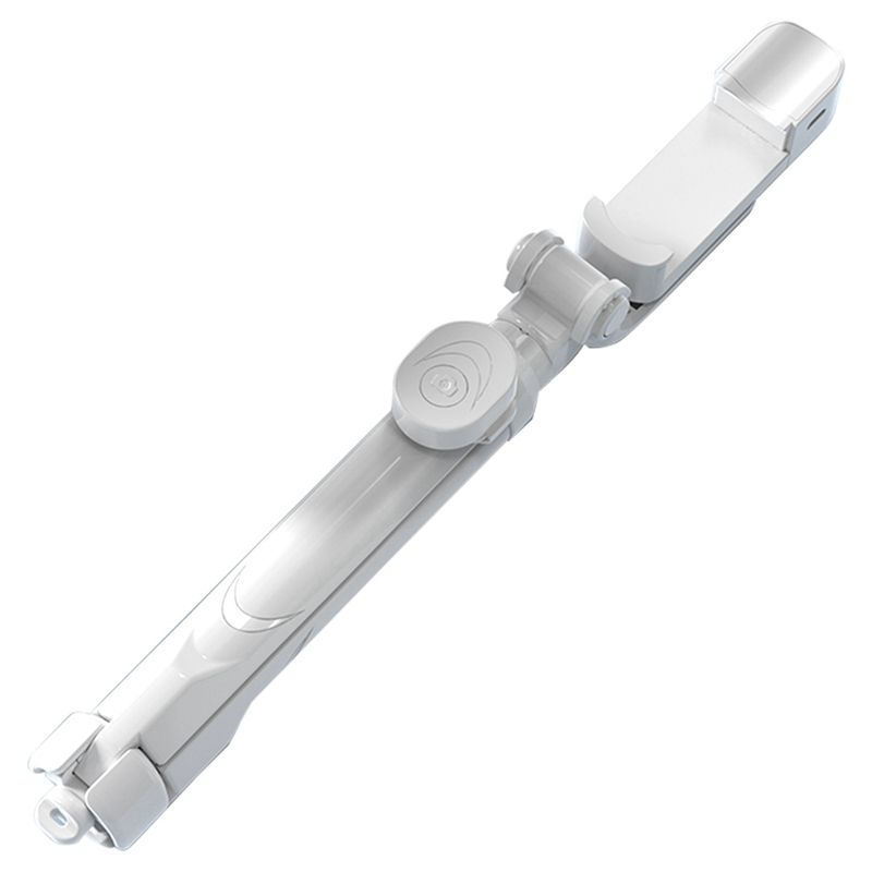 Bluetooth Selfie Stick with Fill Light Extendable Remote Control for iPhone IOS Android Universal Tripod Bracket(White)