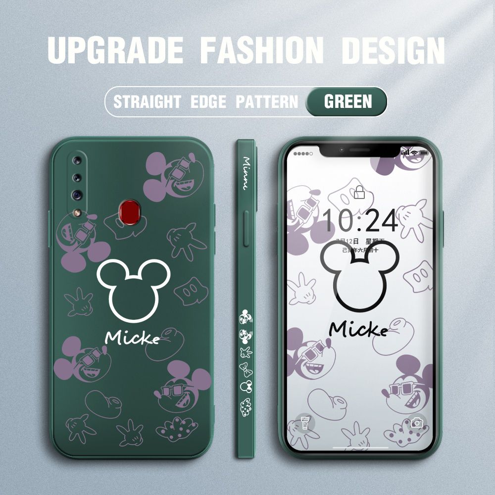 FHKL for Samsung Galaxy A20S Back Cover Mickey Print Side design Soft Case Multicolor Liquid Silicone Phone Cases