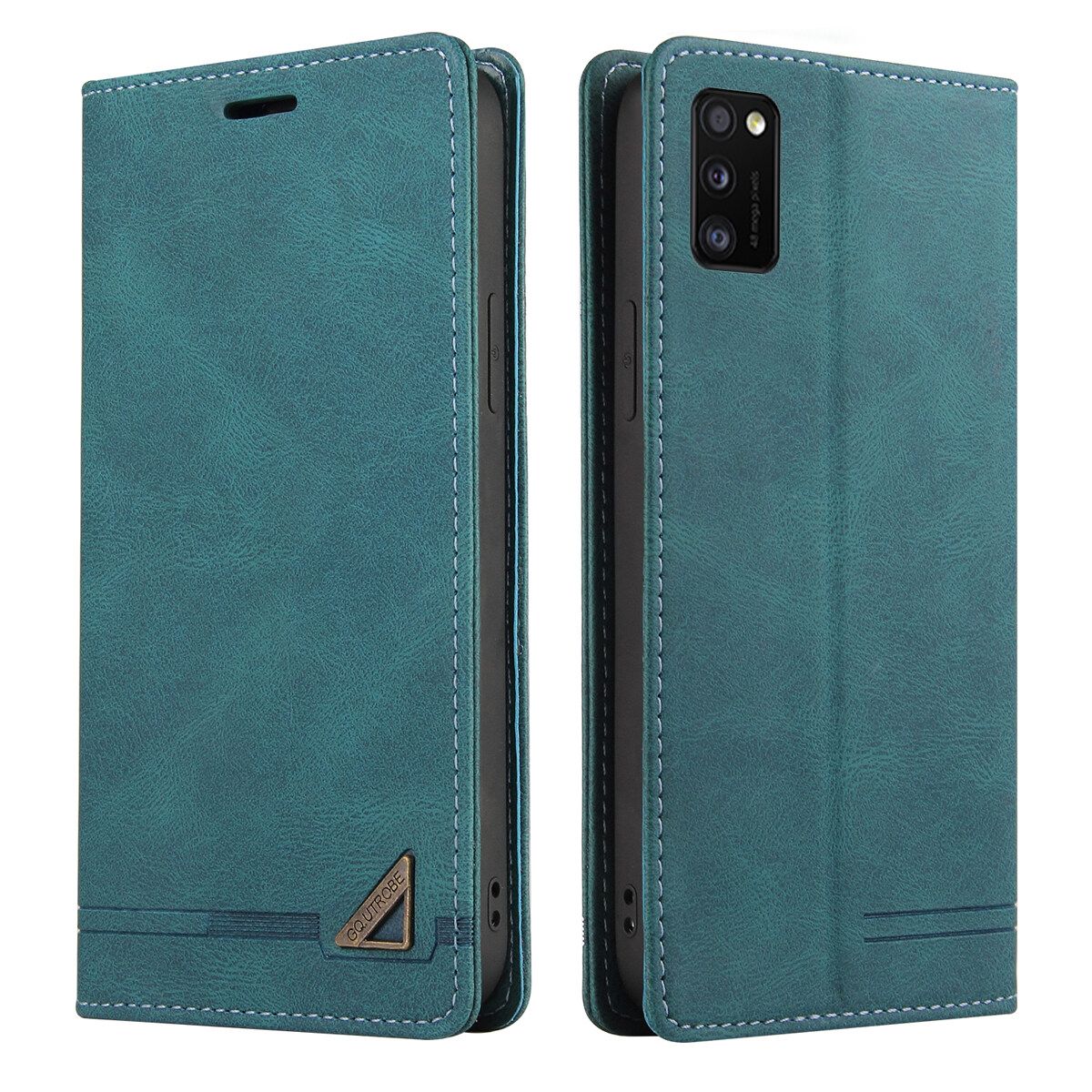 Retro Leather Wallet Foldable Built-in Card Slot and Magnetic Closure Protective Cover For Samsung Galaxy A41 Phone Cover Case
