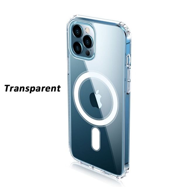 Transparent Magnetic Magnet Case For iPhone 11 12 13 Pro Max Mini 7 8 Plus X XS Max XR Magsafing Support Wireless Charging Cover