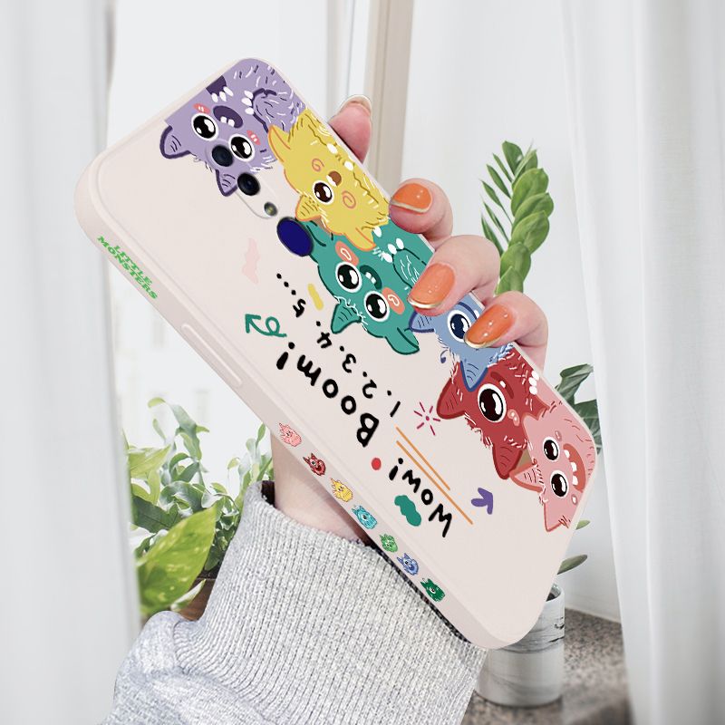 AMORVOR for OPPO F11 Back Cover Cute Cartoon Monsters Side design Soft Case Liquid Silicone Phone Cases