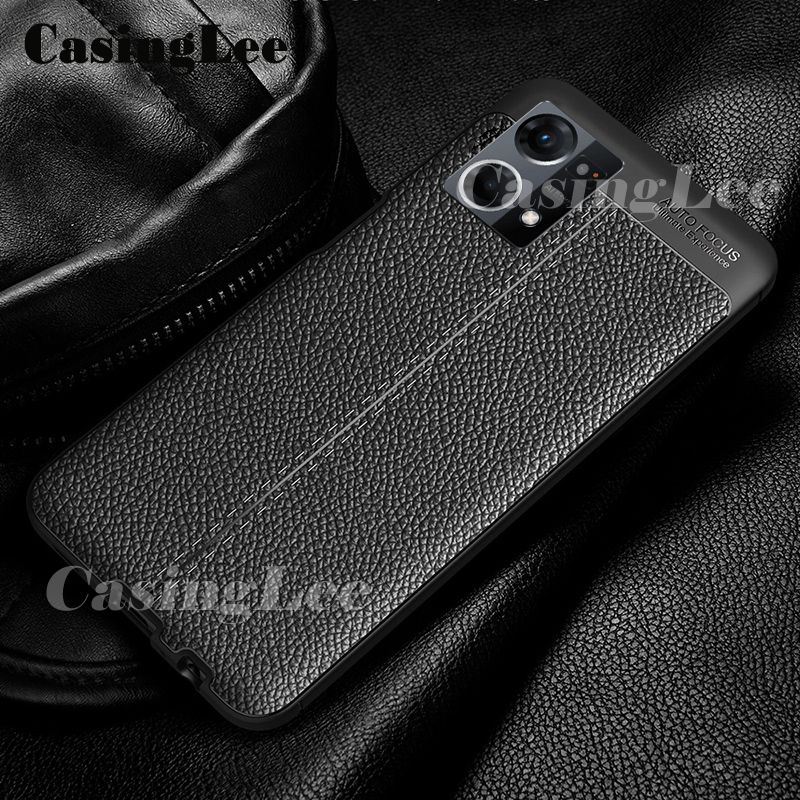 Casinglee For OPPO F21 Pro Case for Silicone Litchi Pattern PU Leather Shockproof Back cover Casing hp OPPO Reno7 4G Phone cases
