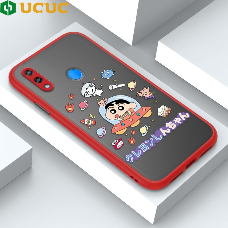 UCUC for Huawei Nova 3i P Smart Plus Back Cover Spaceship Shinchan Frosted Transparent Hard Phone Case Thin Shockproof Full Cover Camera Protect Case