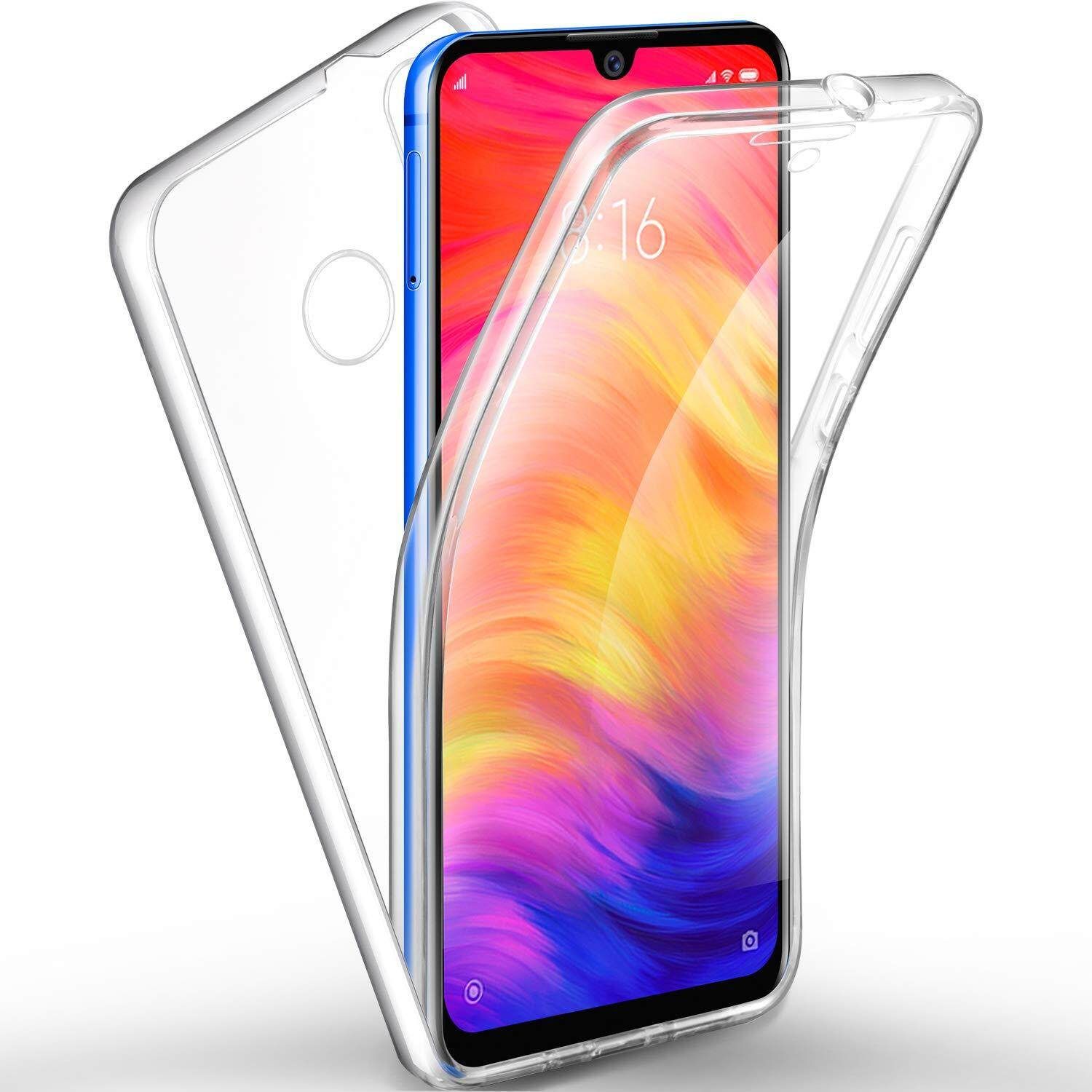 For Xiaomi Redmi Note 7 Cover Shockproof 360 Degree Full Body Protection Phone Case Crystal Clear Hard PC Back Cover & Soft TPU Silicone Front Case