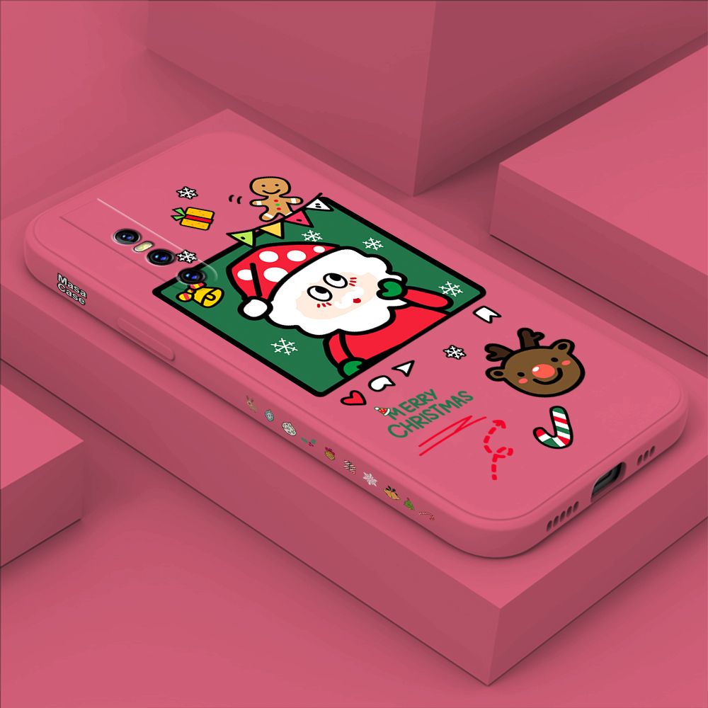 ZeroQiQi for Vivo V15 Pro Case Santa Claus Christmas Gifts Side Printing Cases Soft Liquid Silicone Phone Cover